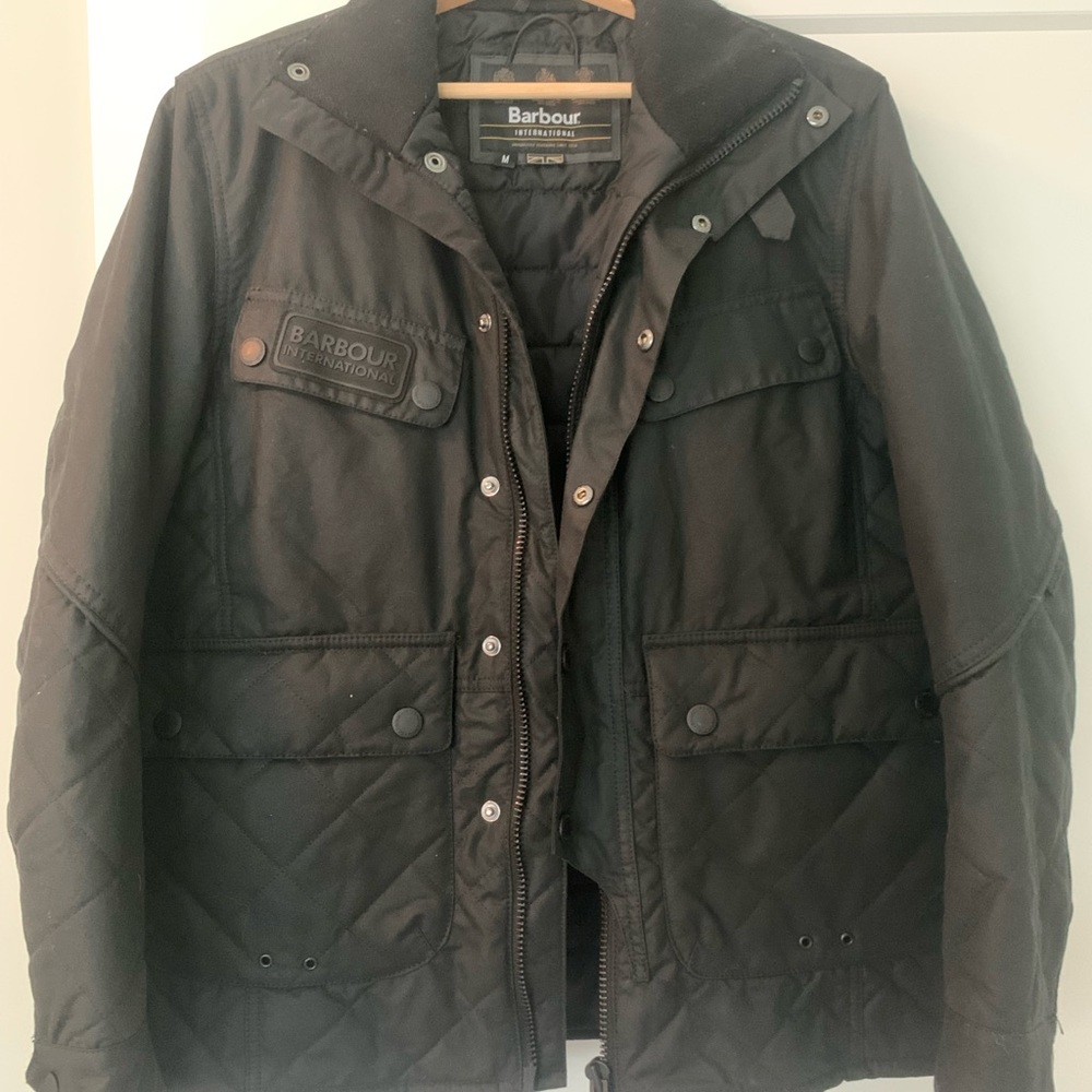 Black Barbour mens medium coat
